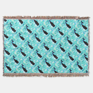underwater whales swimming Thunder_Cove Throw Blanket