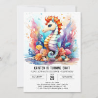 Underwater Whimsy Seahorse Fantasy Birthday