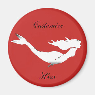 underwater white mermaid swimming magnet