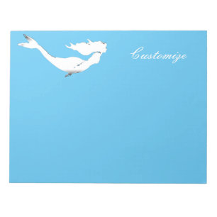 Underwater White Mermaid Swimming Thunder_Cove Notepad