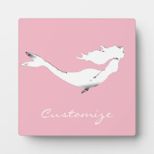 Underwater White Mermaid Swimming Thunder_Cove Plaque