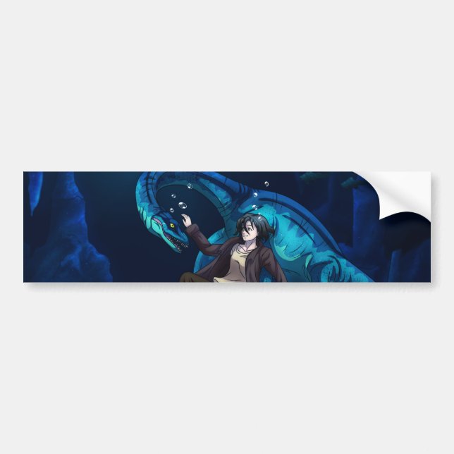Underwater with a Plesiosaurus Bumper Sticker (Front)