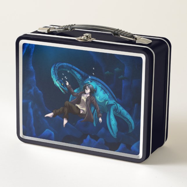 Underwater with a Plesiosaurus Metal Lunch Box (Front)