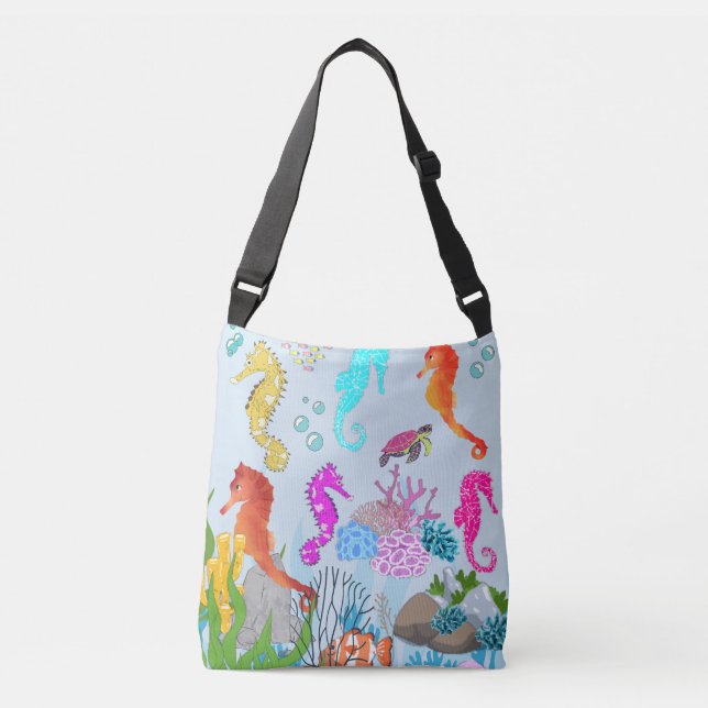 Underwater Wonder Seahorse Splendour Carryall  Crossbody Bag (Front)