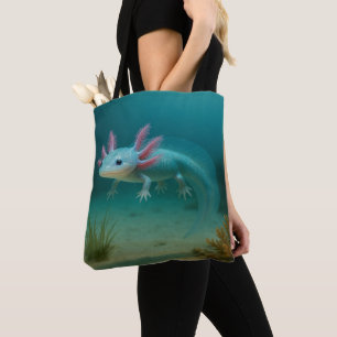 Underwater Wonder: The Axolotl Tote Bag