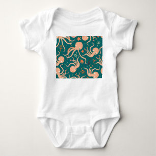 Underwater Wonders: Octopus Starfish Dance Baby Bodysuit