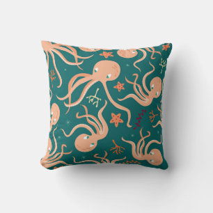 Underwater Wonders: Octopus Starfish Dance Cushion