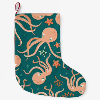 Underwater Wonders: Octopus Starfish Dance Small Christmas Stocking