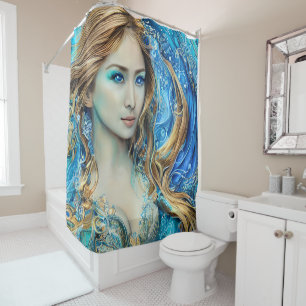 Underwater World Goddess Abstract Fantasy Art Shower Curtain