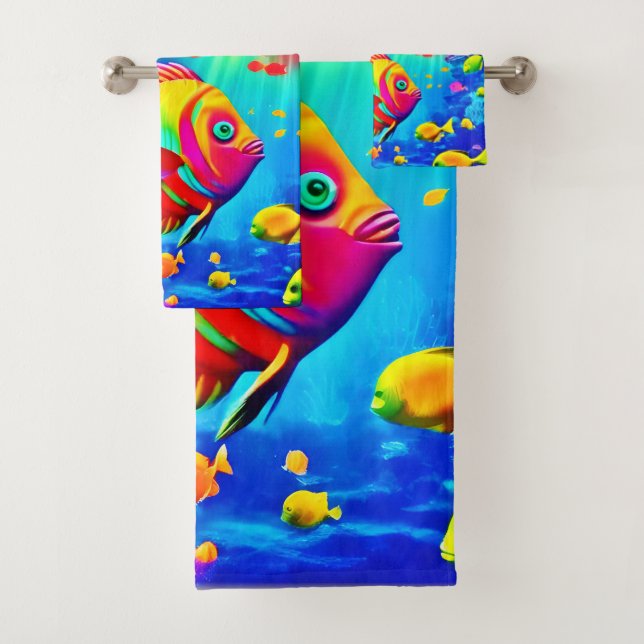 Underwater World of Colour Bath Towel Set (Insitu)