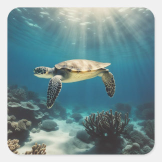 Underwater World Square Sticker