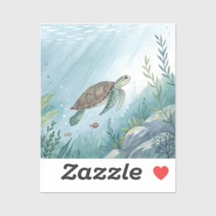 Underwater world with turtle