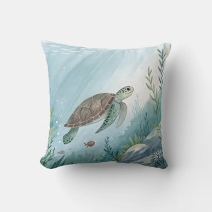Underwater world with turtle cushion