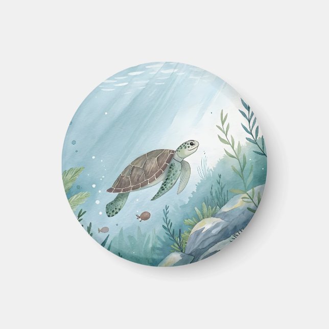 Underwater world with turtle magnet (Front)