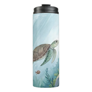 Underwater world with turtle thermal tumbler