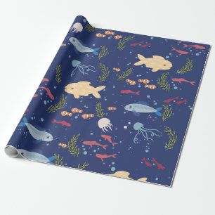 Underwater world wrapping paper
