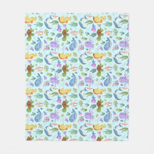 Underwater wrapping paper, ocean sea creatures fleece blanket