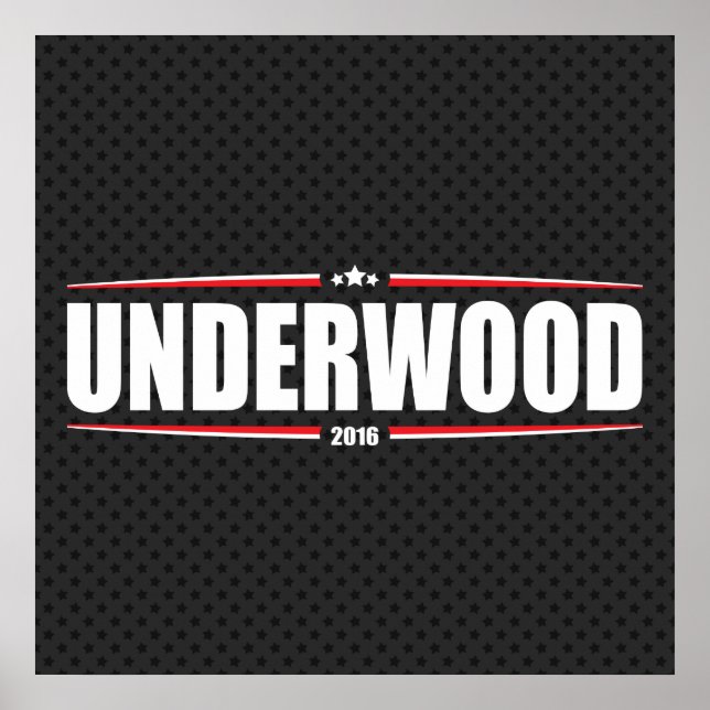 Underwood 2016 (Stars & Stripes - Black) Poster (Front)