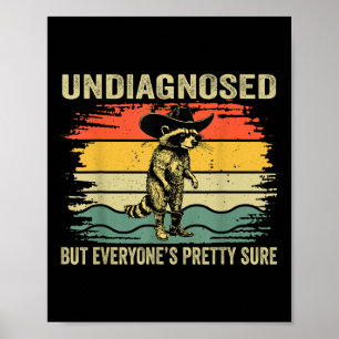 Undiagnosed But Everyones Pretty Sure Funny Raccoo Poster