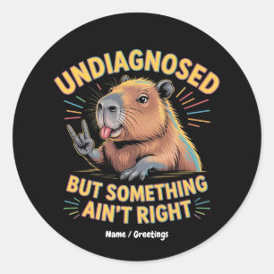 Undiagnosed But Something Ain't Right Fun Capybara Classic Round Sticker