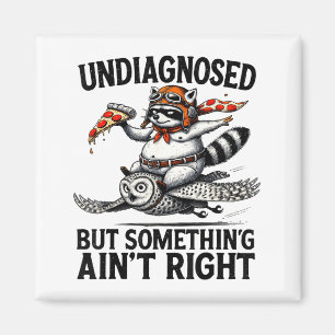 Undiagnosed Soing Aint Right Funny Raccoon Zza Owl Magnet