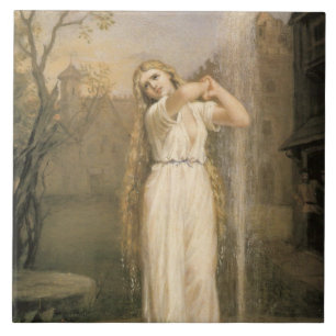 Undine (by John William Waterhouse) Ceramic Tile