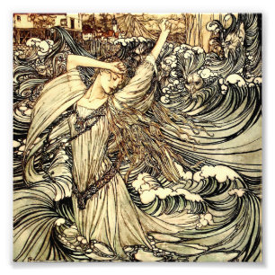 “Undine in the Waves” by Arthur Rackham Photo Print