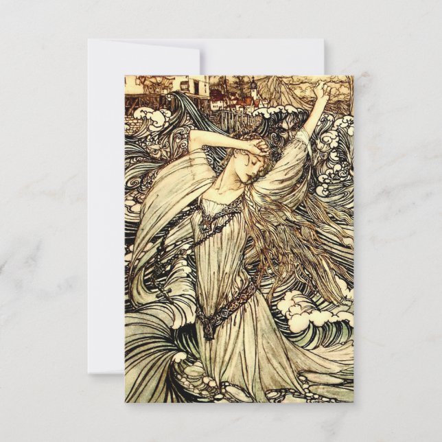 “Undine in the Waves” by Arthur Rackham RSVP Card (Front)