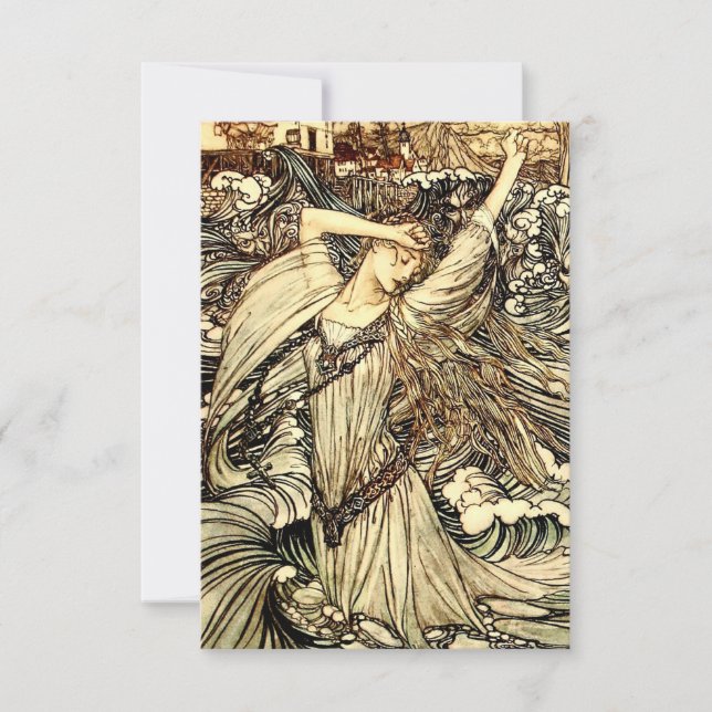 “Undine in the Waves” by Arthur Rackham Thank You Card (Front)