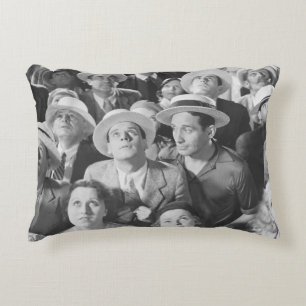 UNDIVIDED ATTENTIONattentive, crowd, vintage, retr Decorative Cushion