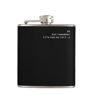 undo ctrl+z simple black hip flask