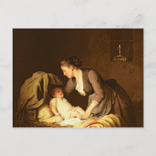 Undressing the Baby, 1880 Postcard