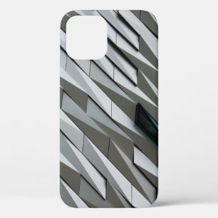 Undulating abstract shapes on a building facade at iPhone 12 case