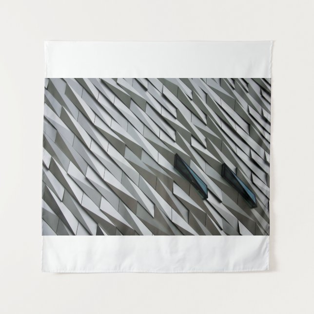Undulating abstract shapes on a building facade at tapestry (Front)