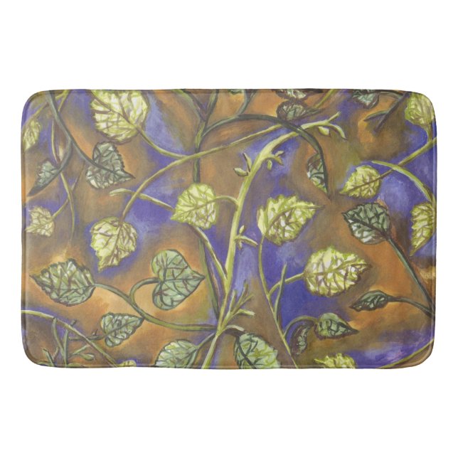 undulating leaves shower bath mat (Front)