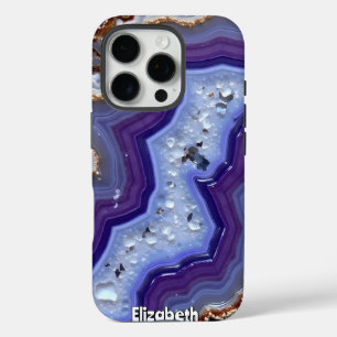 Undulating Purple and Blue Abstract iPhone 16 Pro Case