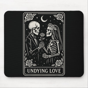 Undying Love Skeleton Bride Groom Wedding Matching Mouse Pad