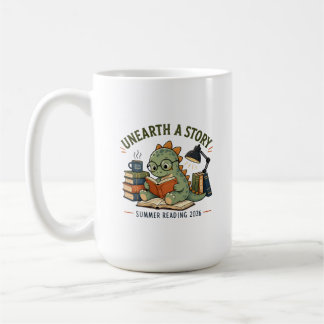 Unearth A Story Cute Dinosaur Journal Decor Coffee Mug