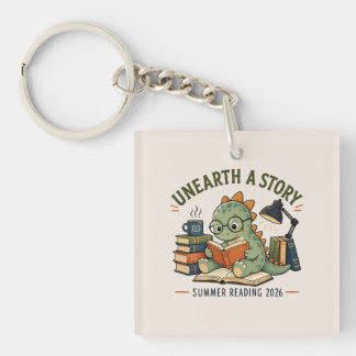 Unearth A Story Cute Dinosaur Journal Decor Key Ring