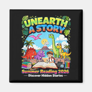 Unearth A Story Dinosaur Books Summer Reading 2026 Magnet