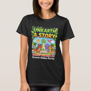 Unearth A Story Dinosaur Books Summer Reading 2026 T-Shirt