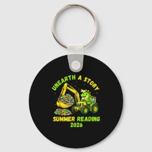 Unearth a story dinosaur excavator lover summer key ring