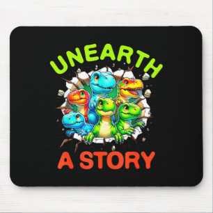 Unearth a story dinosaur library summer reading mouse pad