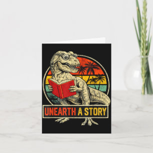 Unearth a story dinosaur reading book dino t rex card