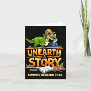 Unearth a Story Dinosaur Reading Books Summer 2026 Card