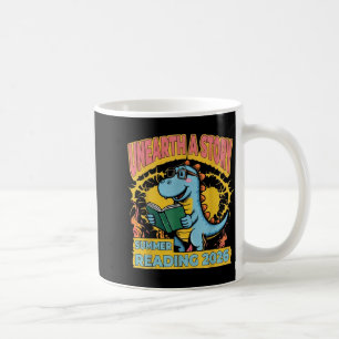 Unearth a Story Dinosaur Reading Books Summer 2026 Coffee Mug