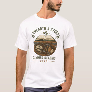 Unearth A Story Paleontology Summer Reading T-Shirt
