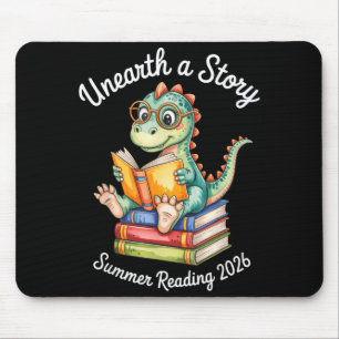 Unearth a Story Reading Dinosaur Book Lover Kids Mouse Pad