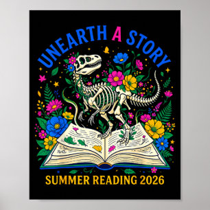 Unearth A Story Summer Library Reading 2026 Dino Poster