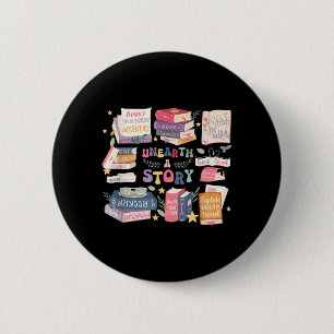 Unearth A Story Summer Reading 2026 Book Library 6 Cm Round Badge